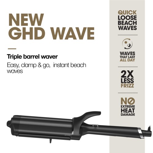 Плойка ghd Wave Triple Barrel Waver тройная, для пляжных волн, чёрная — фото 3