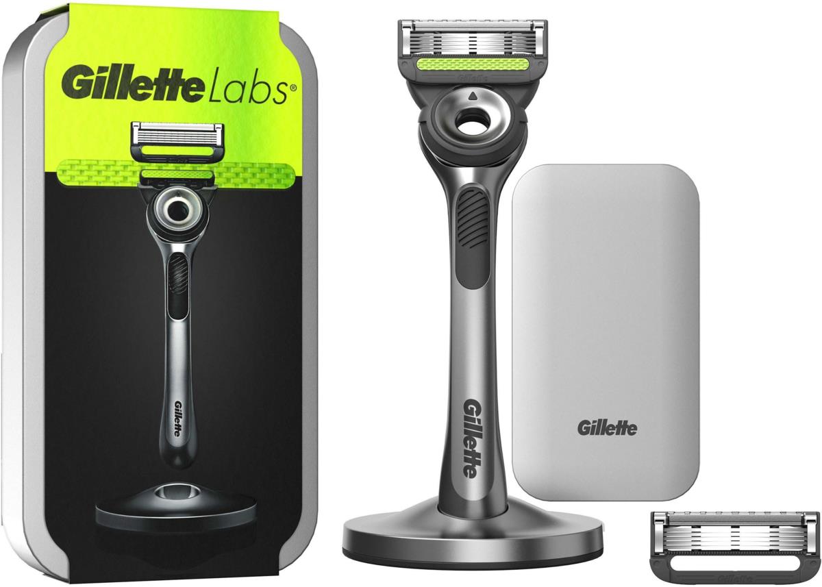 Gillette Labs Razor With Exfoliating Bar & Stand 2 Blades Travel ...