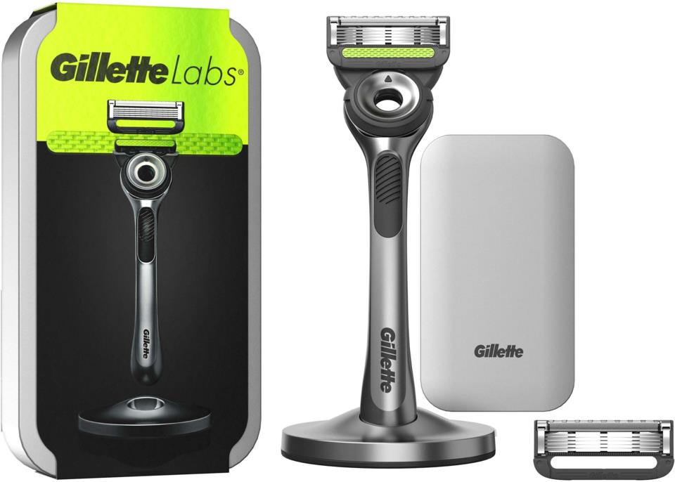 Gillette Labs Razor With Exfoliating Bar & Stand 2 Blades Travel Edition