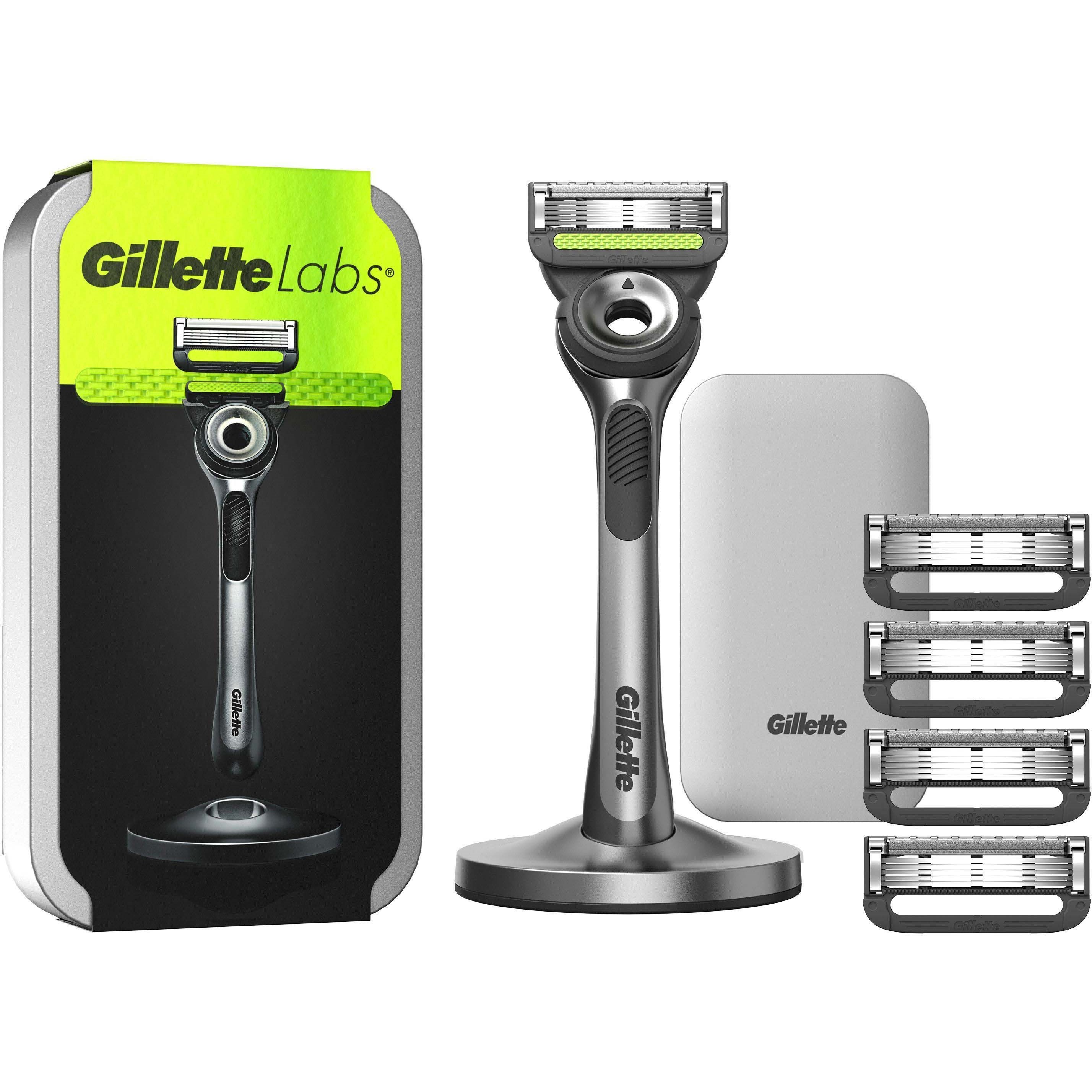 Gillette Labs Razor With Exfoliating Bar & Stand 5 Blades Travel Editi