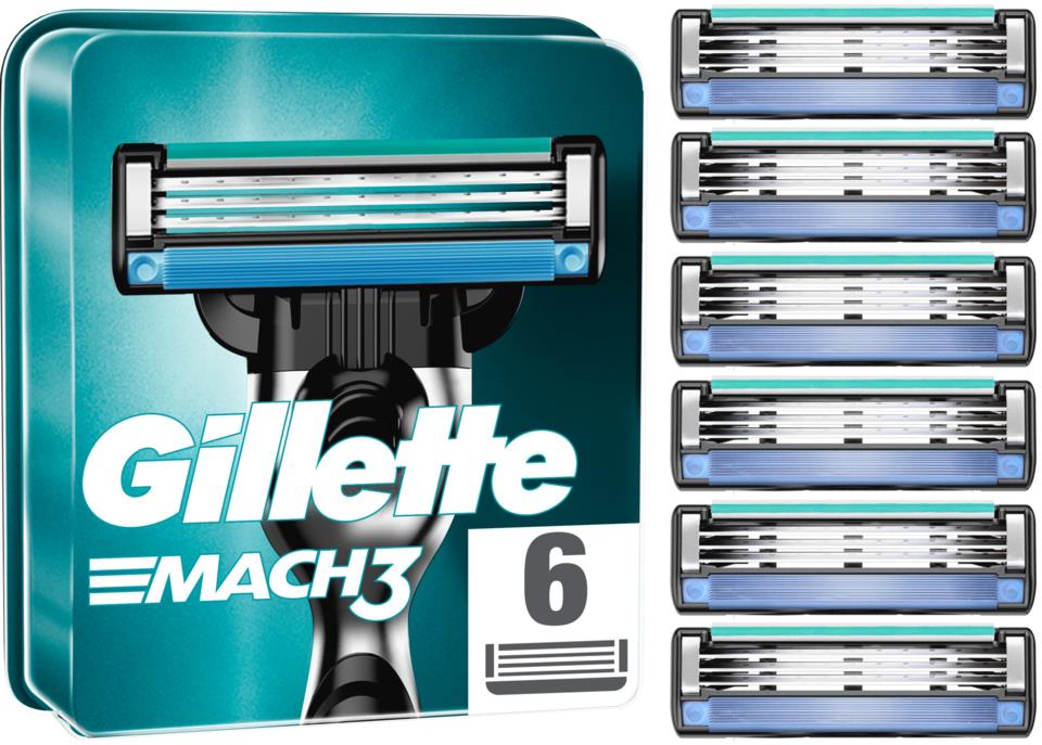 Gillette Mach3 Men’s Razor Blade Refills, 6 Pcs