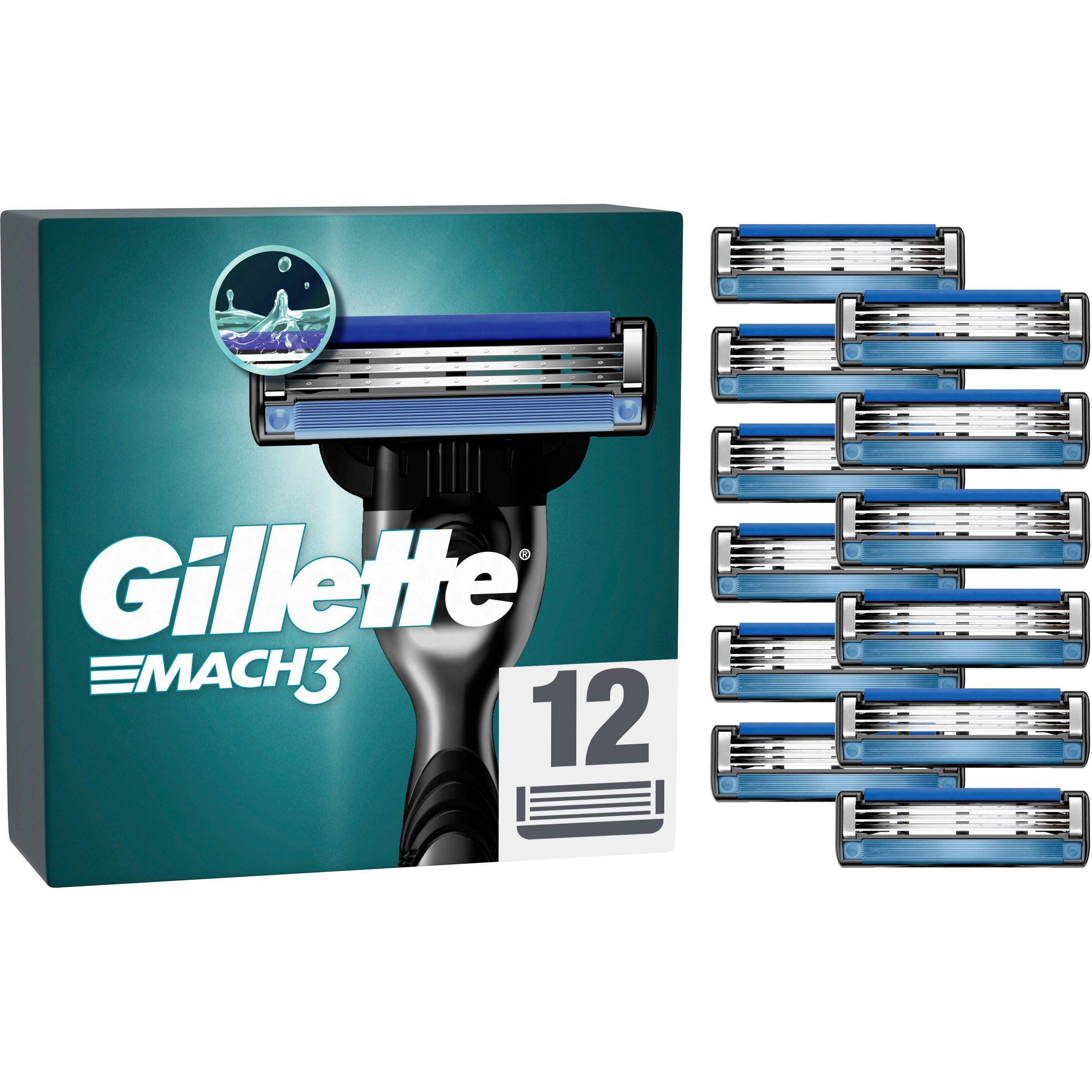Läs mer om Gillette Mach3 Razor blades for men 12 count