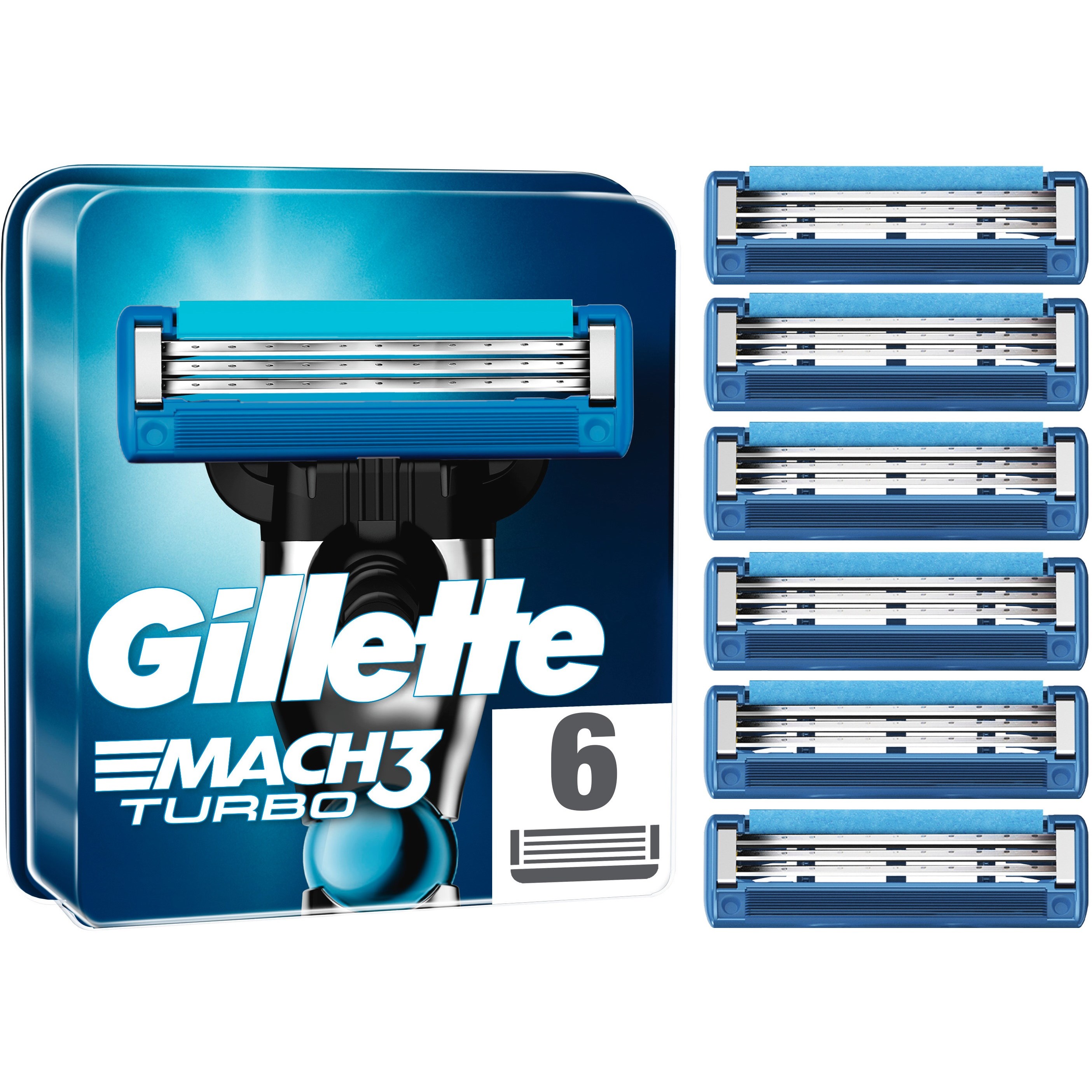Bilde av Gillette Mach3 Turbo Men’s Razor Blade Refills 6 Stk