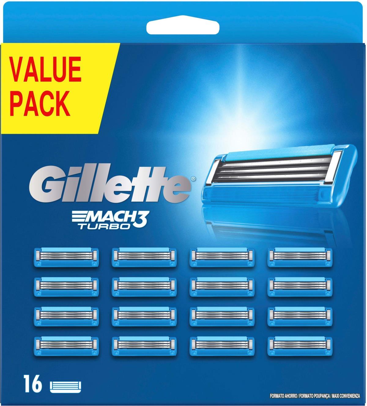 Gillette Mach3 Turbo Razor blades for men 16 count | lyko.com