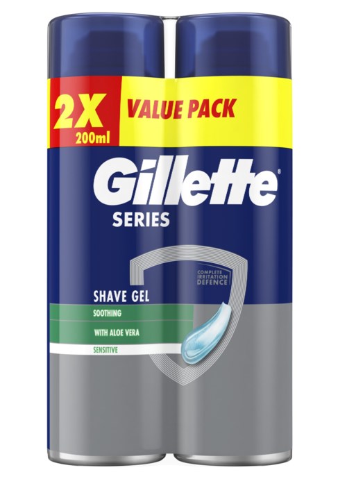 Gillette Series Sensitive Men's Shaving Gel 2x200ml 400 ml