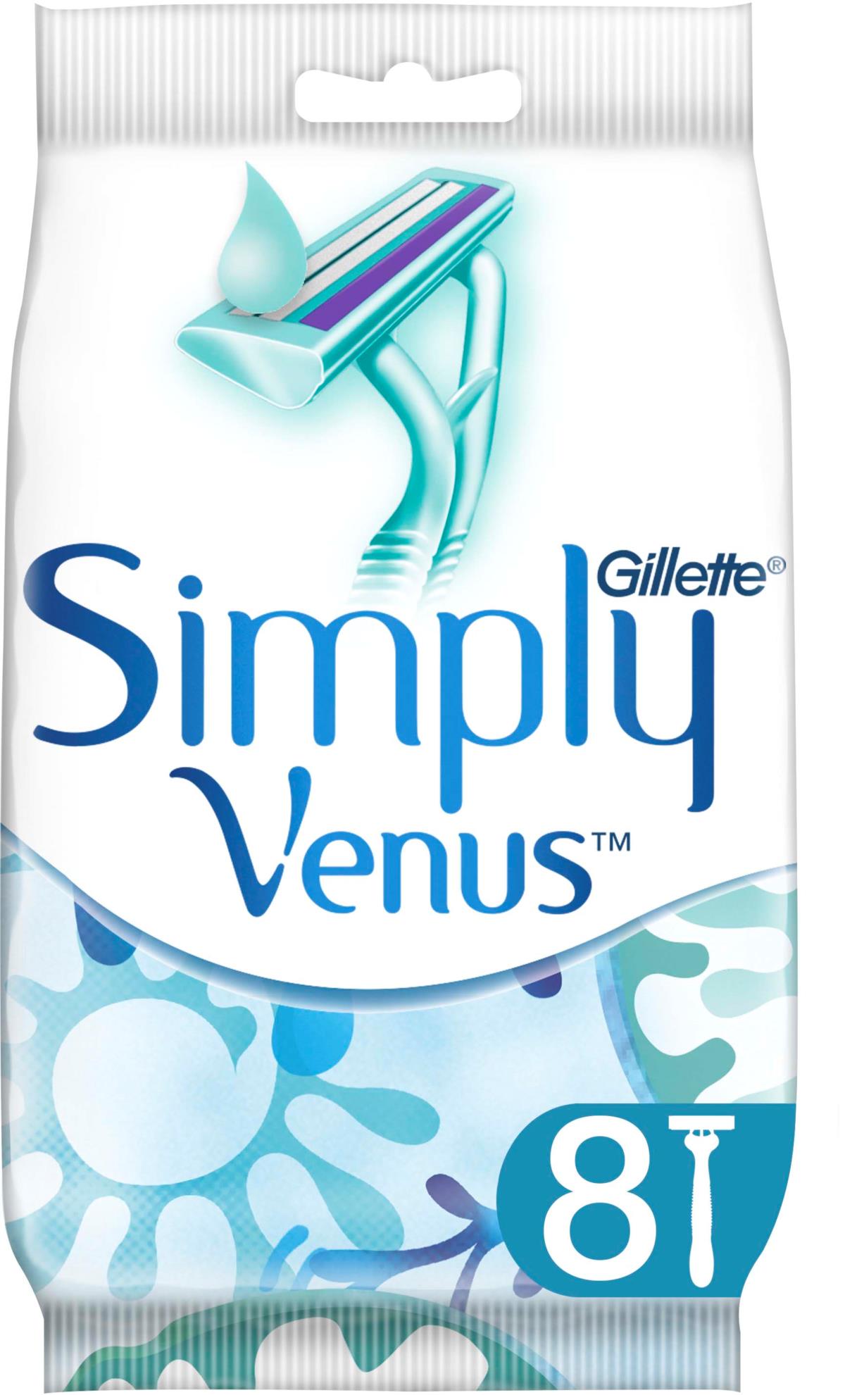 Gillette Venus Simply 2 Women's Disposable Razors 8 Count