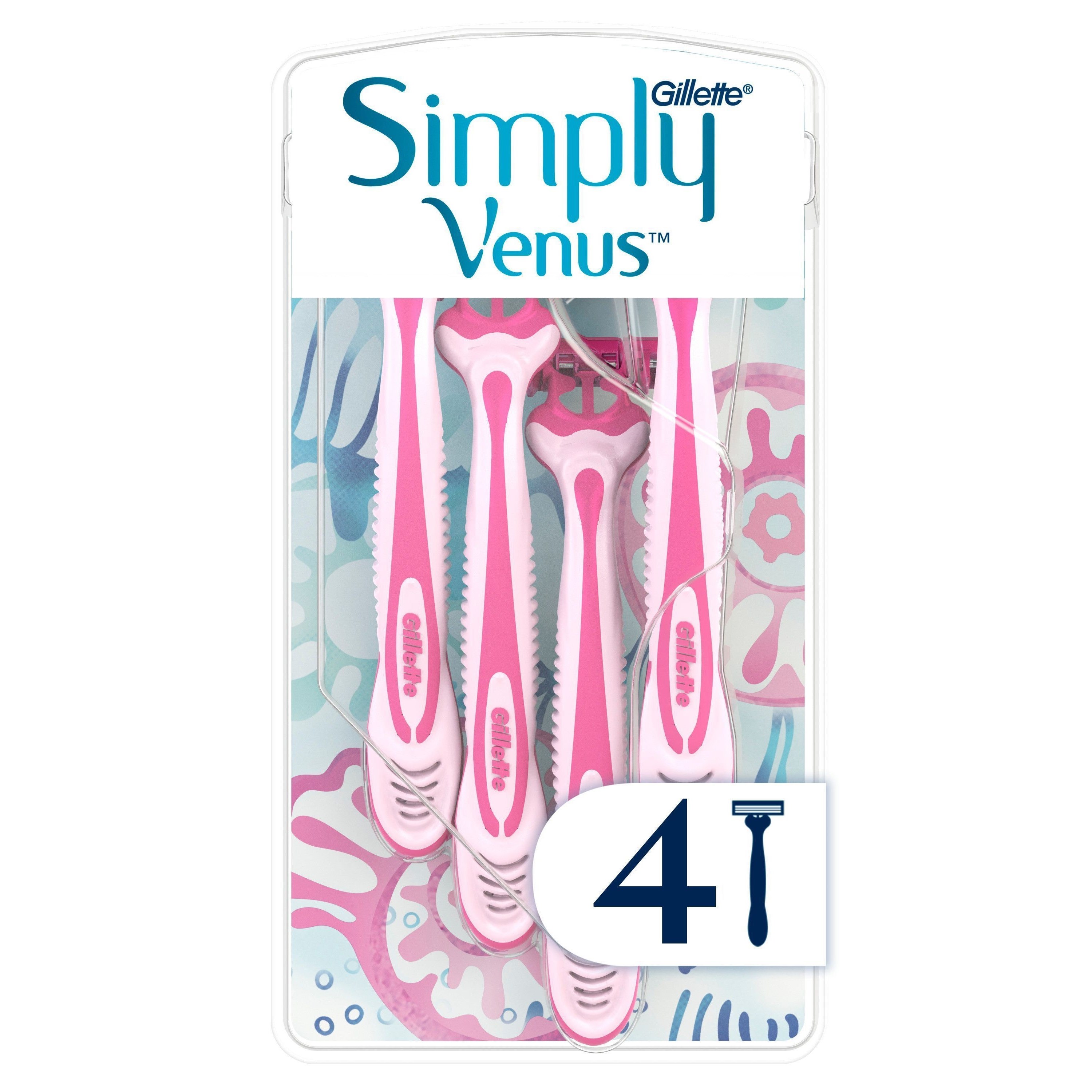 Gillette Venus Simply Venus 3 Disposable Razors Pack Of 4 16 stk