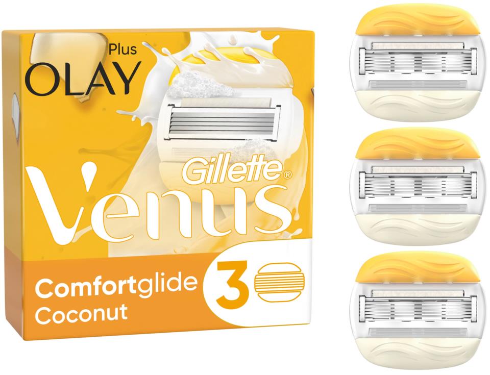 Gillette Venus Comfortglide Coconut plus Olay Razor Blades x3