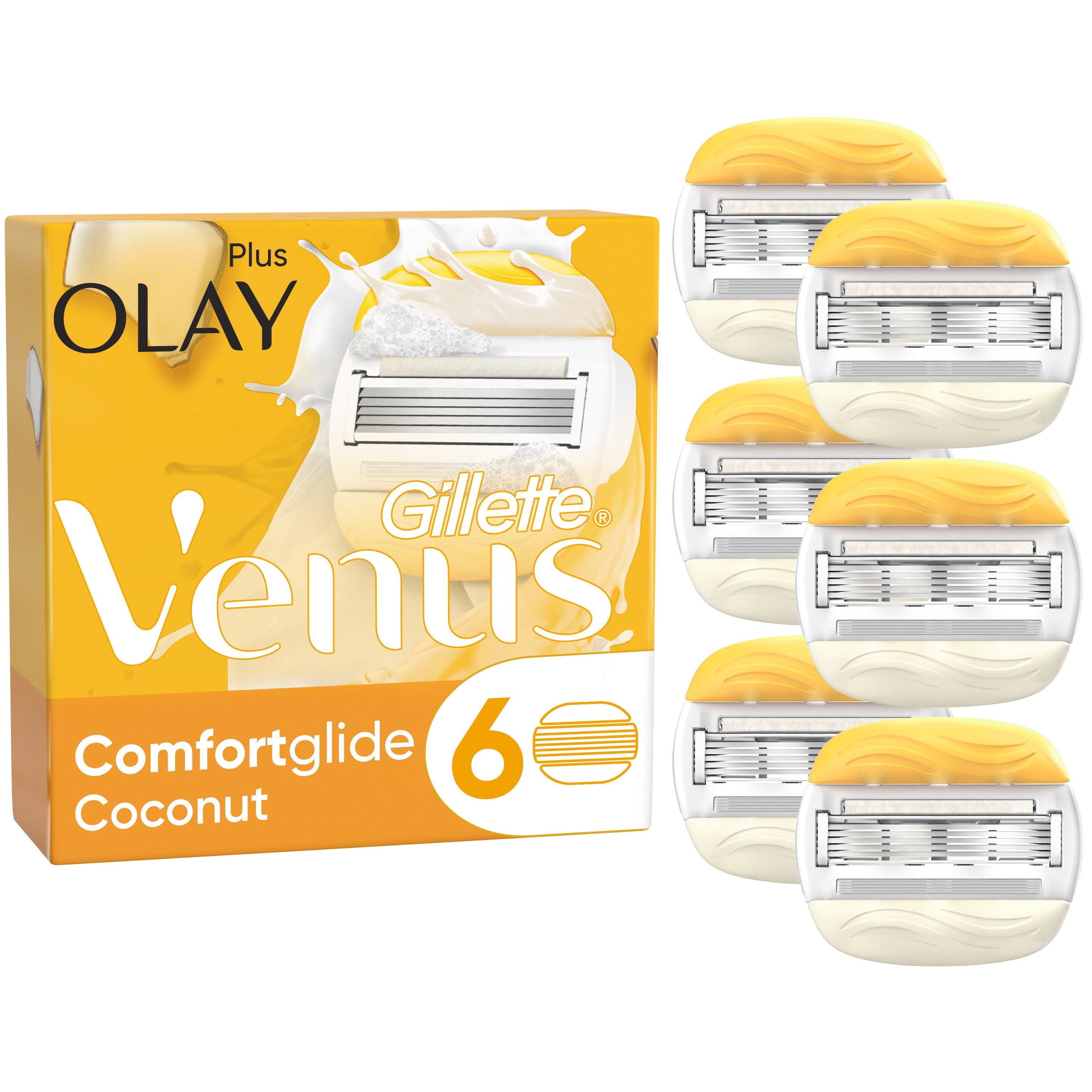Gillette Venus ComfortGlide Coconut Plus Olay Razor Blades 6 st