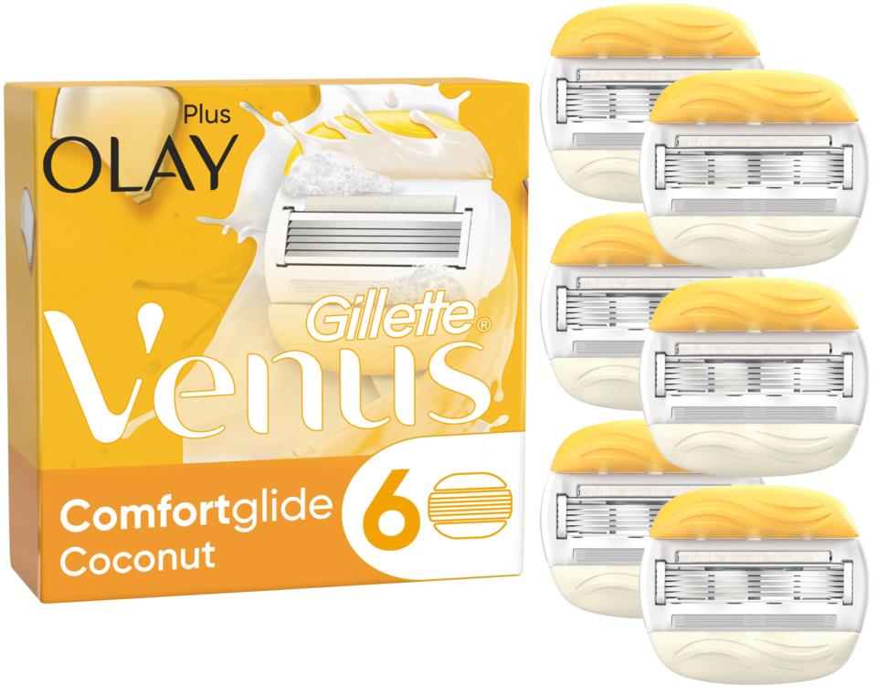 Gillette Venus Comfortglide Coconut plus Olay Razor Blades x6