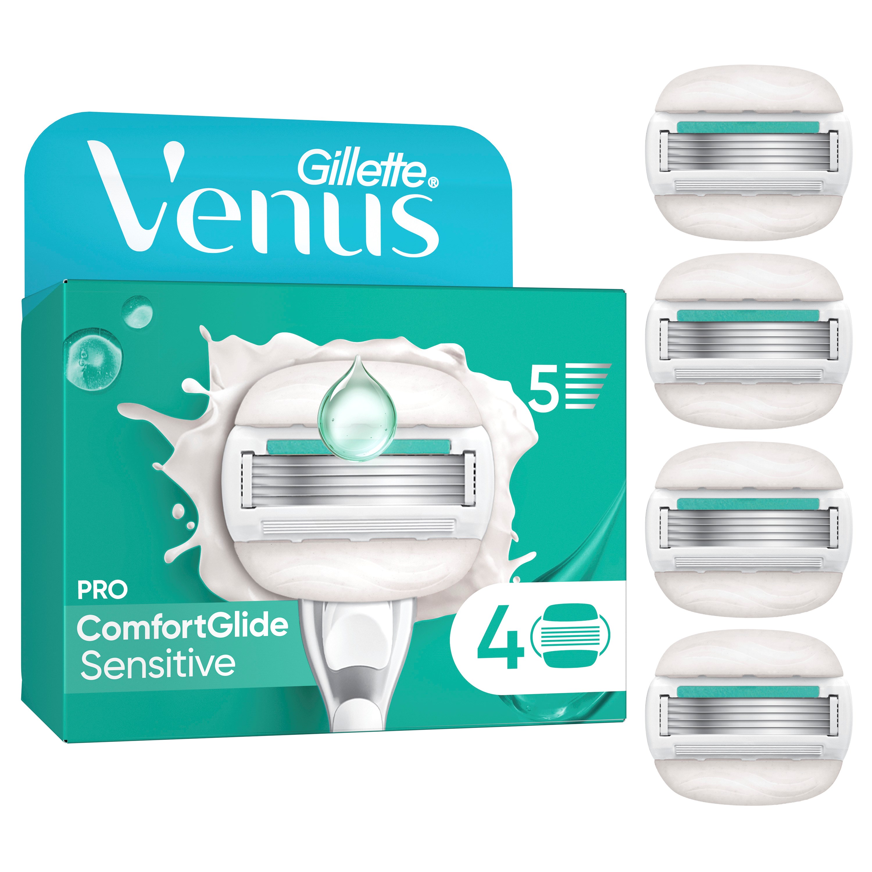 Gillette Venus Venus Comfortglide Sensitive 4 Razor Blade Refills billede