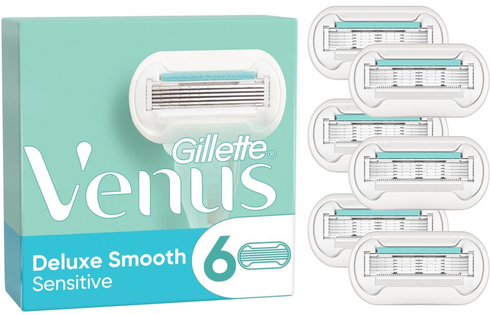 Gillette Venus Deluxe Smooth Sensitive Razor Blades x6