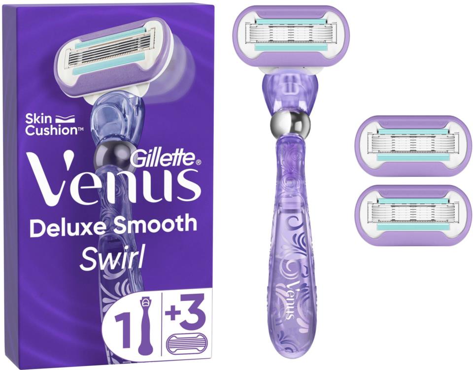 Gillette Venus Deluxe Smooth Swirl Razor 3 razor blade refills