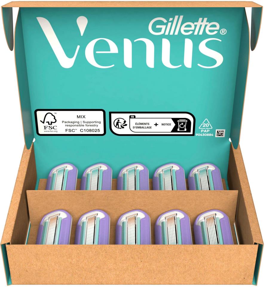 Gillette Venus Deluxe Smooth Swirl Razor Blades 10 count