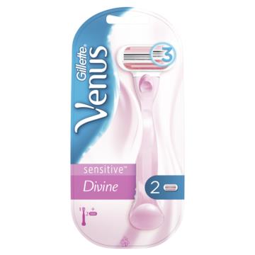 Gillette Venus Divine Sensitive -naisten ihokarvanajohöylän varsi + 2 vaihtoterää