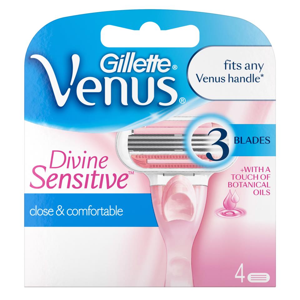 Gillette Venus Divine Sensitive Barberblade til kvinder 4-pak 