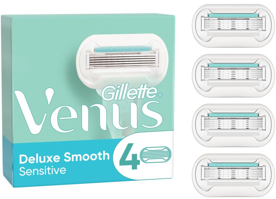Gillette Venus Deluxe Smooth Sensitive Razor Blades x4