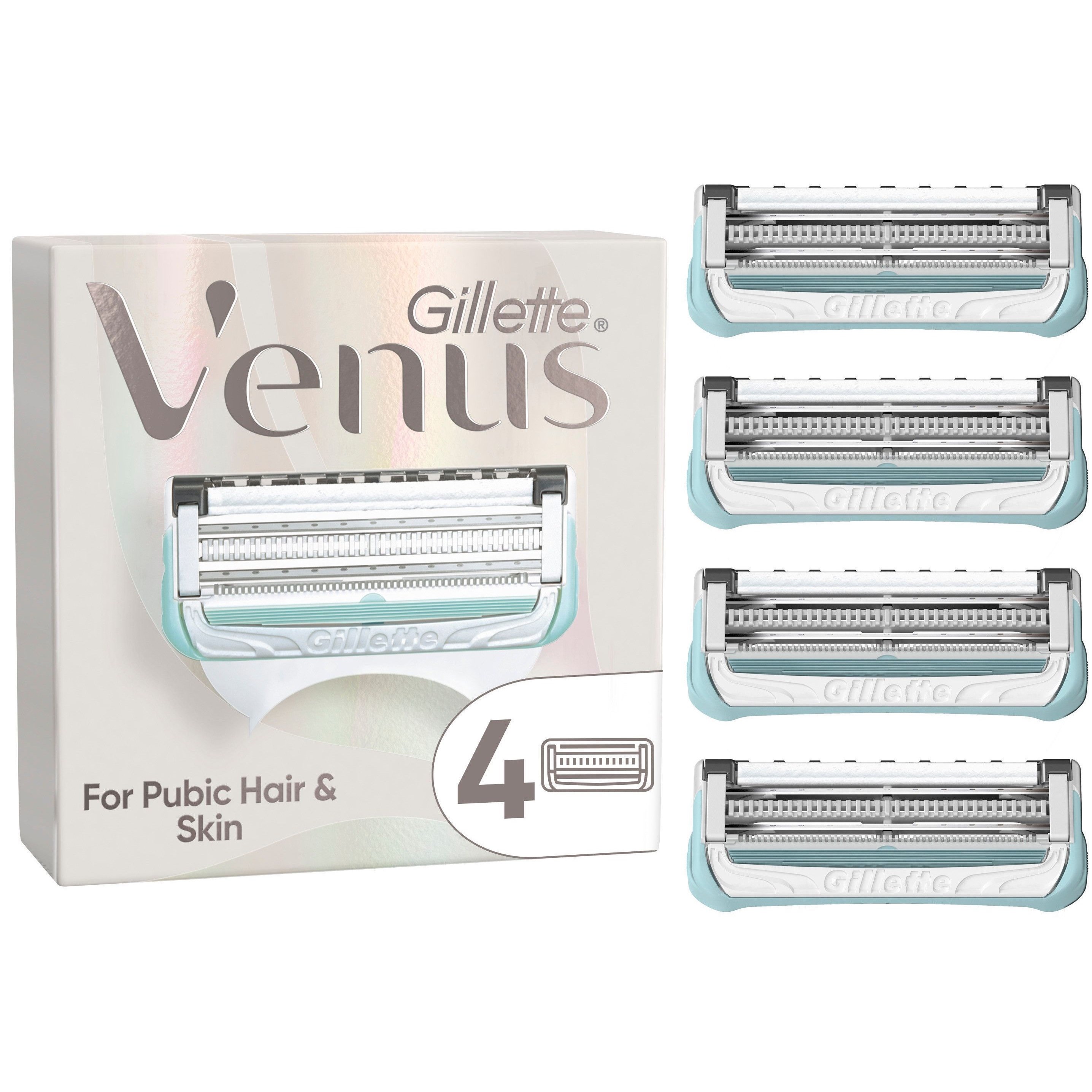 Läs mer om Gillette Venus For Pubic Hair & Skin Womens Razor Blades 4 Pcs
