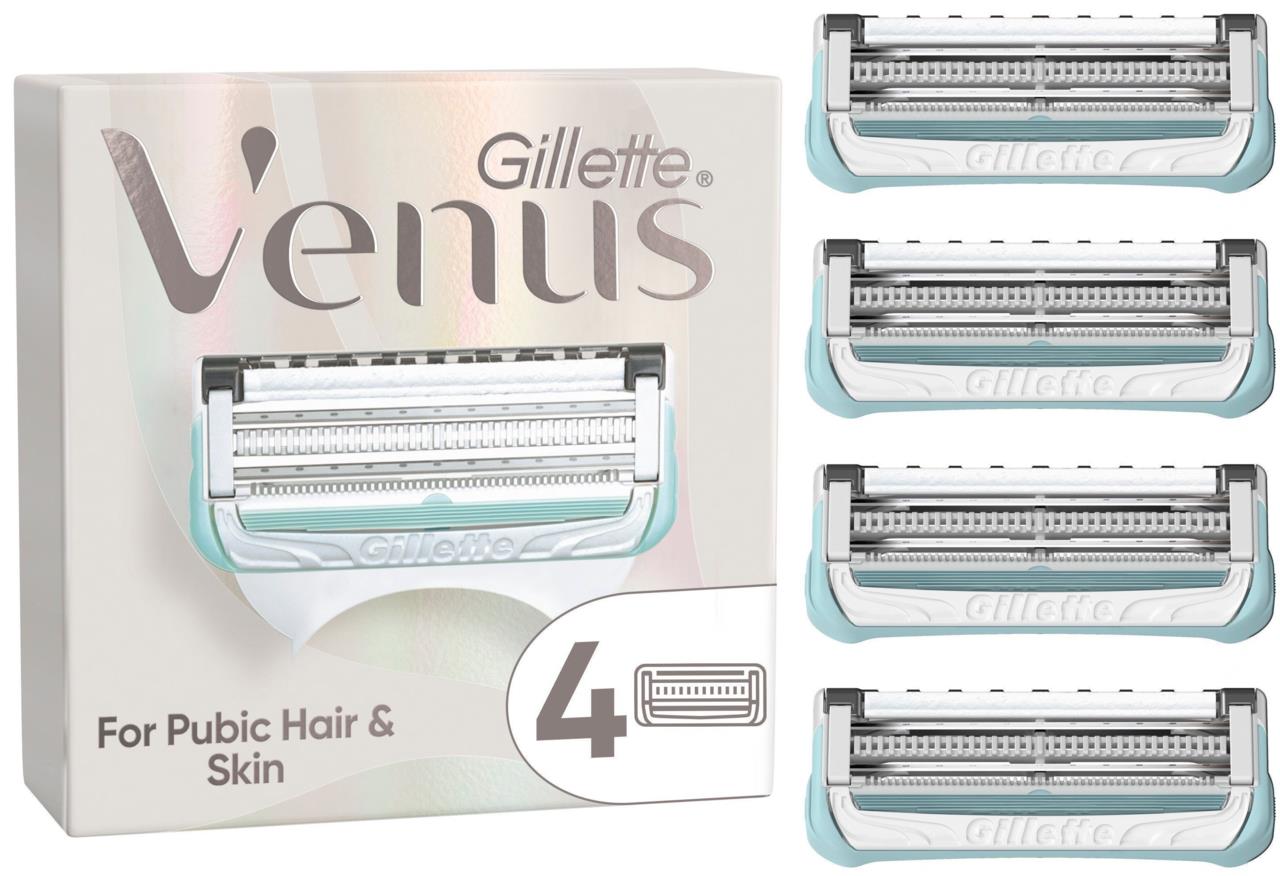 Venus Box Razor Gillette Venus For Pubic Hair & Skin Women's Razor Blades 4 Pcs | lyko.com