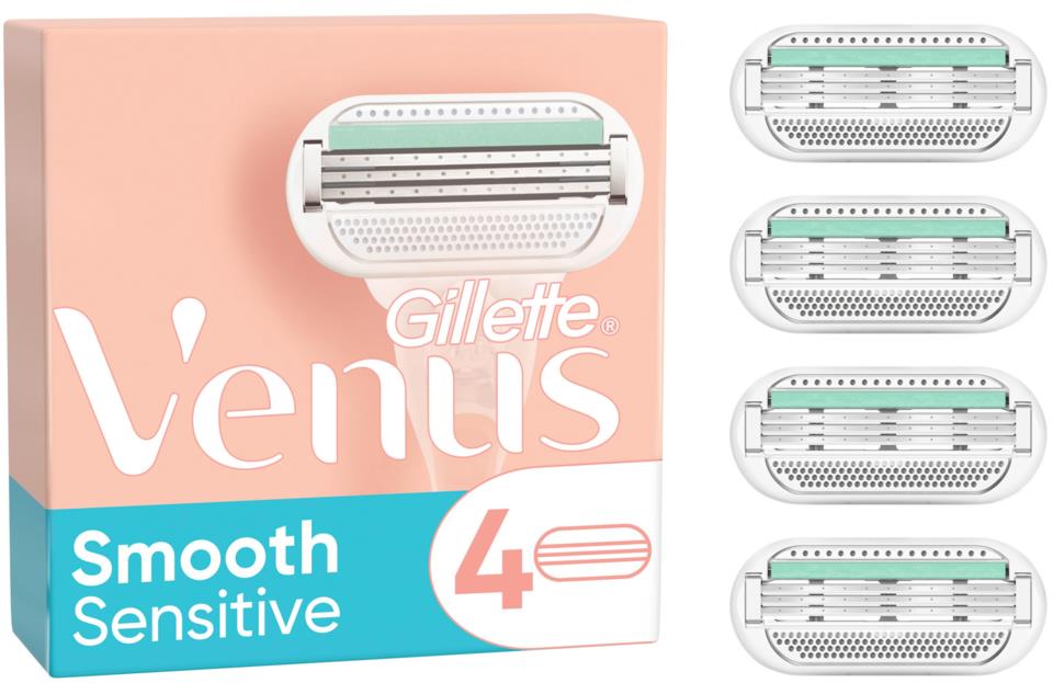 Gillette Venus Smooth Sensitive Razor Blades x4