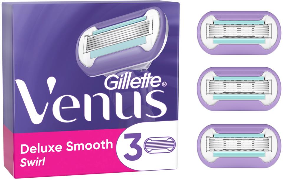 Gillette Venus Deluxe Smooth Swirl Razor Blades x3 