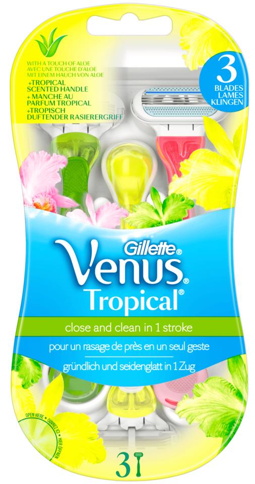 Gillette Venus Tropical Disposable Razors, Pack Of 3