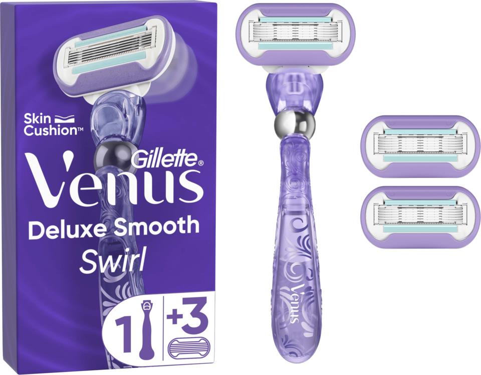 Venus Razor Price Gillette Venus Deluxe Smooth Swirl Razor 3 Blades | lyko.com