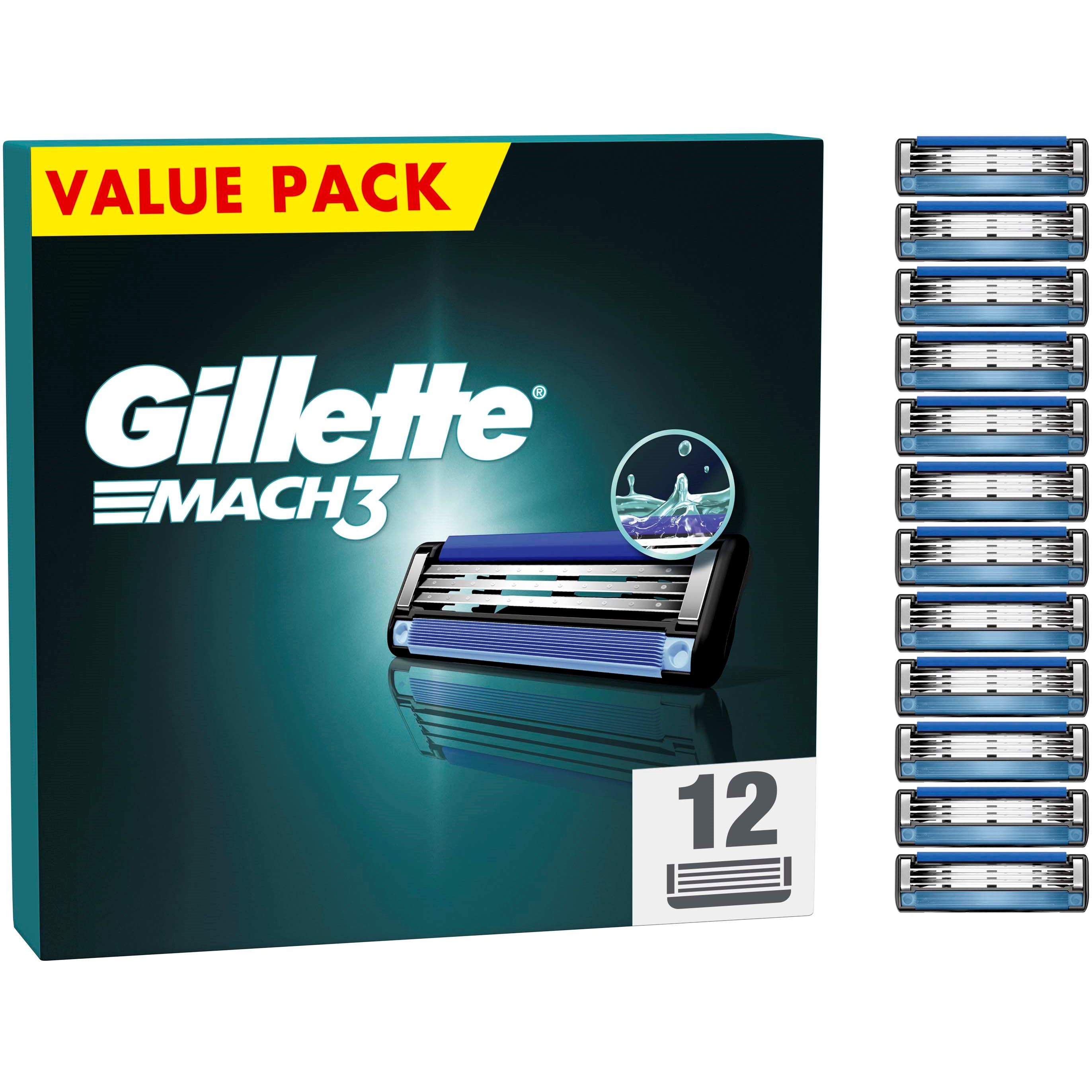 Gillette Mach3 Men’s Razor Blade Refills 12 Count billede