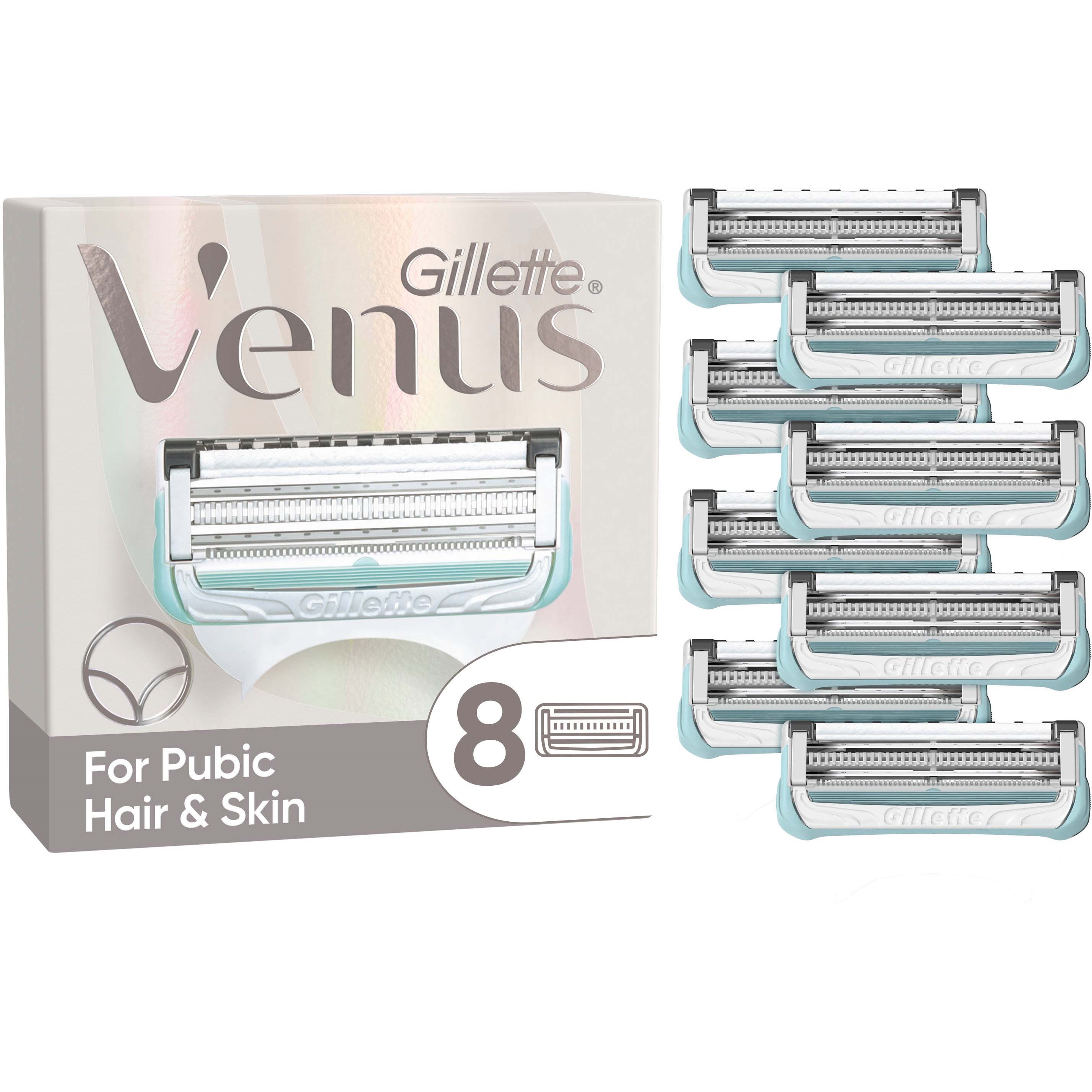Gillette Venus For Pubic Hair and Skin 8 Razor Blade Refills