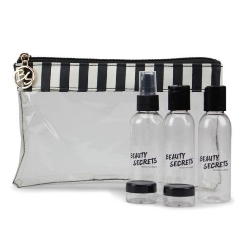 Gillian Jones Beauty Check-In Bag With Bottles Randig Bottles Striped