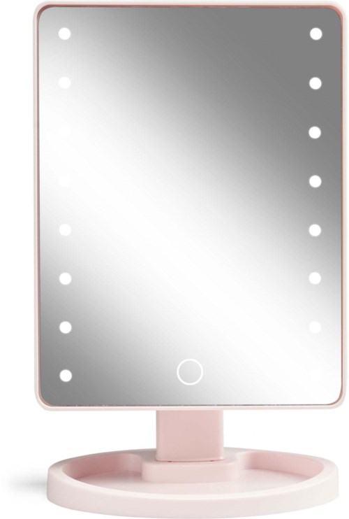 Gillian Jones Hollywood Mirror With Touch, Led Light And USB Pink