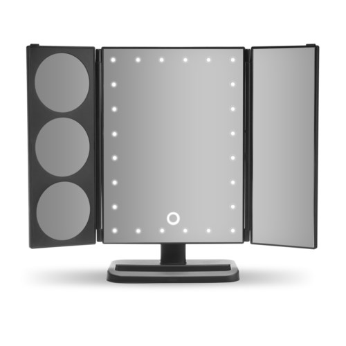 Gillian Jones Hollywood Panel Mirror with Powerful LED Light, Touch & USB Charging