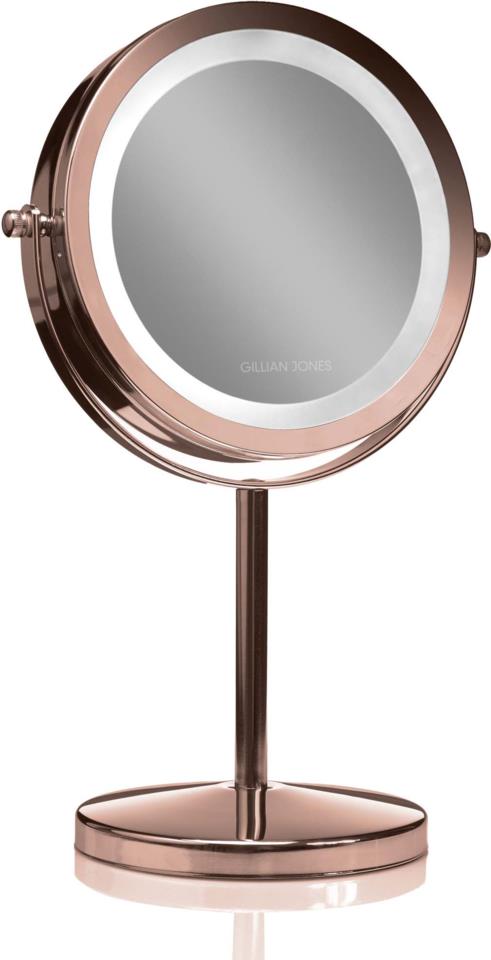 Gillian Jones Table Mirror With Led Light & X10 Magnification Copper