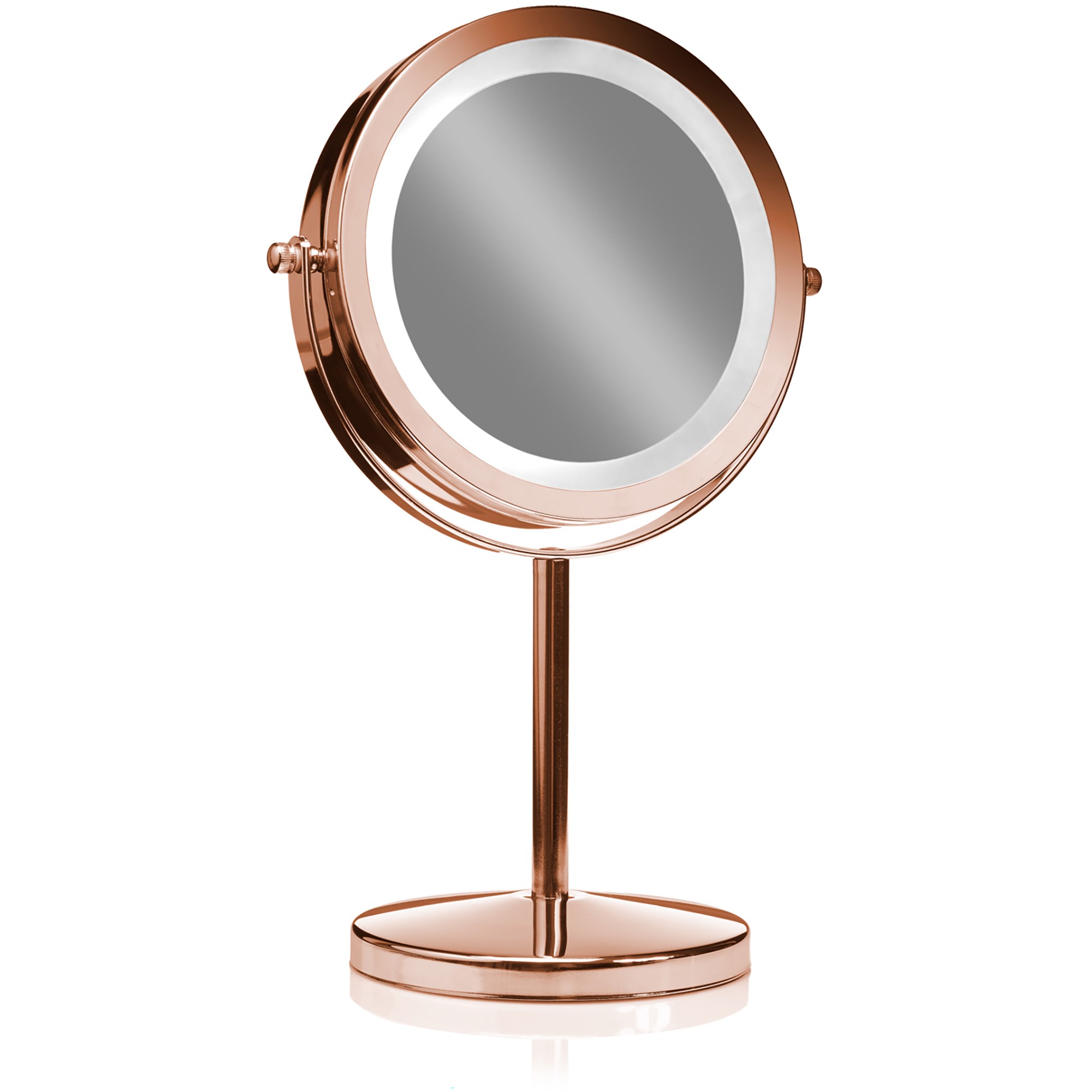 Gillian Jones Table Mirror with LED Light x1/10 Magnification Rose Gol