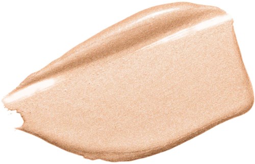 A beige makeup concealer spread in a thick line with a soft texture.