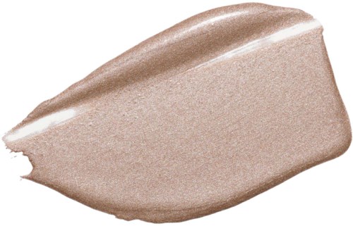 En beige eller lysebrun makeup-prøve eller cremet, spredt ud med glat tekstur og let skær.