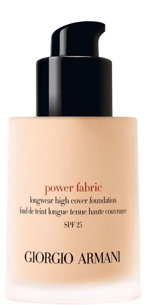 Giorgio Armani power fabric -meikkivoide, SPF 25, musta pumppupullo.