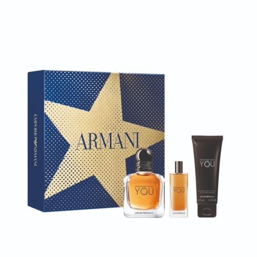 Set med Armani-parfym, kroppsspray och lotion i ett stjärntema. 