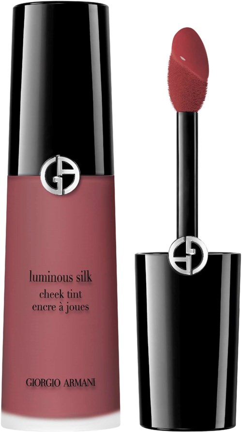 Giorgio Armani Lipgloss mit schwarzem Deckel und rosa Lippenstift.