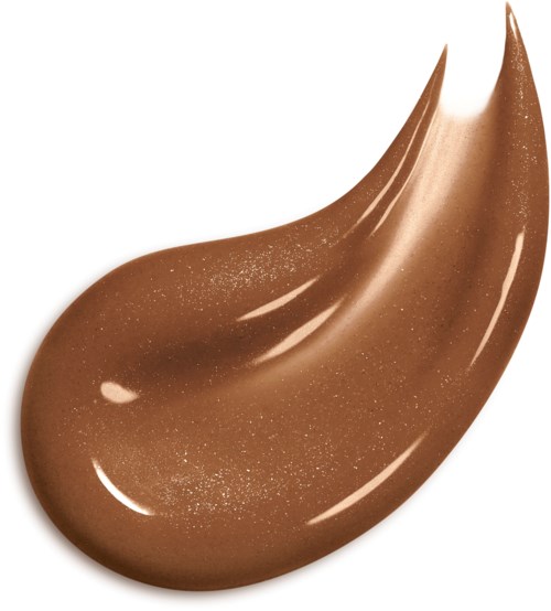 Brun makeup eller lotion med glittrande glitter och glänsande finish. Den har en mjuk, kurvig form.