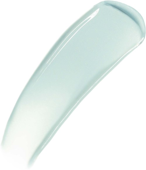 Ett klart gel- eller vätskestreck med en slät, böjd form, sannolikt en hudvårds- eller kosmetikaprodukt.