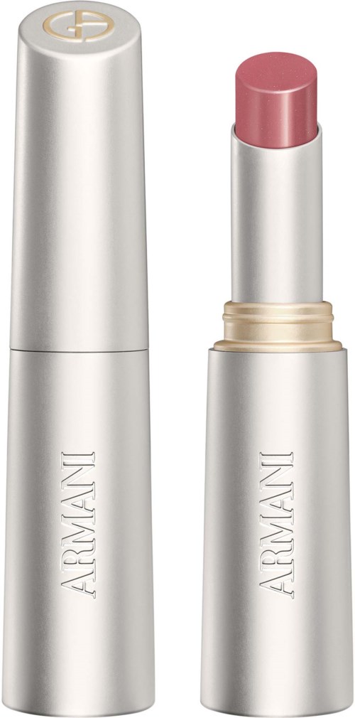Ett silverfärgat läppstift med utdragen lipstick i en rosa nyans.