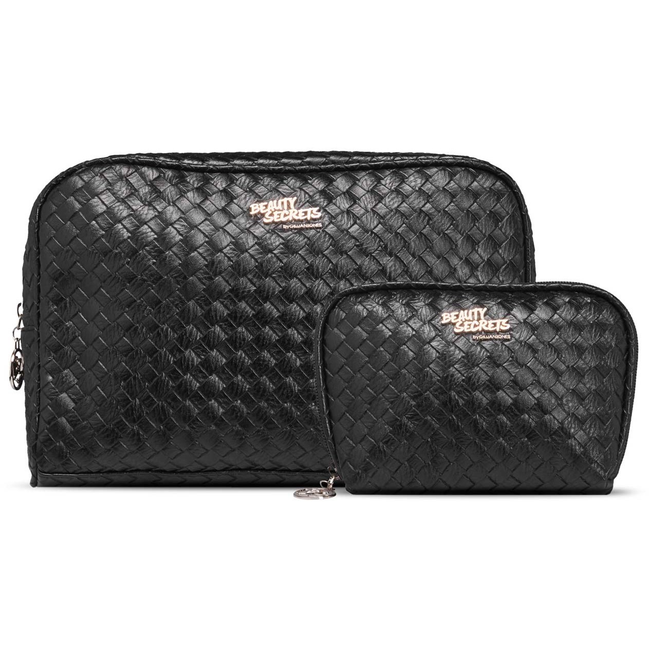 Läs mer om Gillian Jones Secrets Black Braided Cosmetic Bag With Makeup Purse