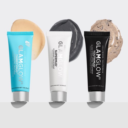 GlamGlow Muds Just Wanna Have Fun Pore-Clearing, Smoothing & Hydrating Mask Party Pack