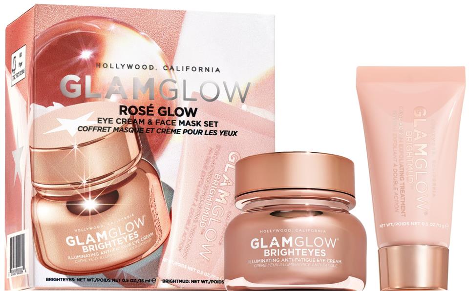 GlamGlow Rose Glow Eye Cream And Face Mask Set