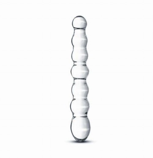 Gläs Beaded Sensual Glass Double Dildo
