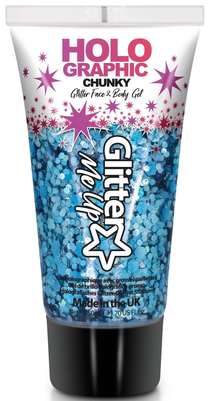 Glitter Me Up Holographic Face & Body Glitter Gel Cosmic Blue | lyko.com