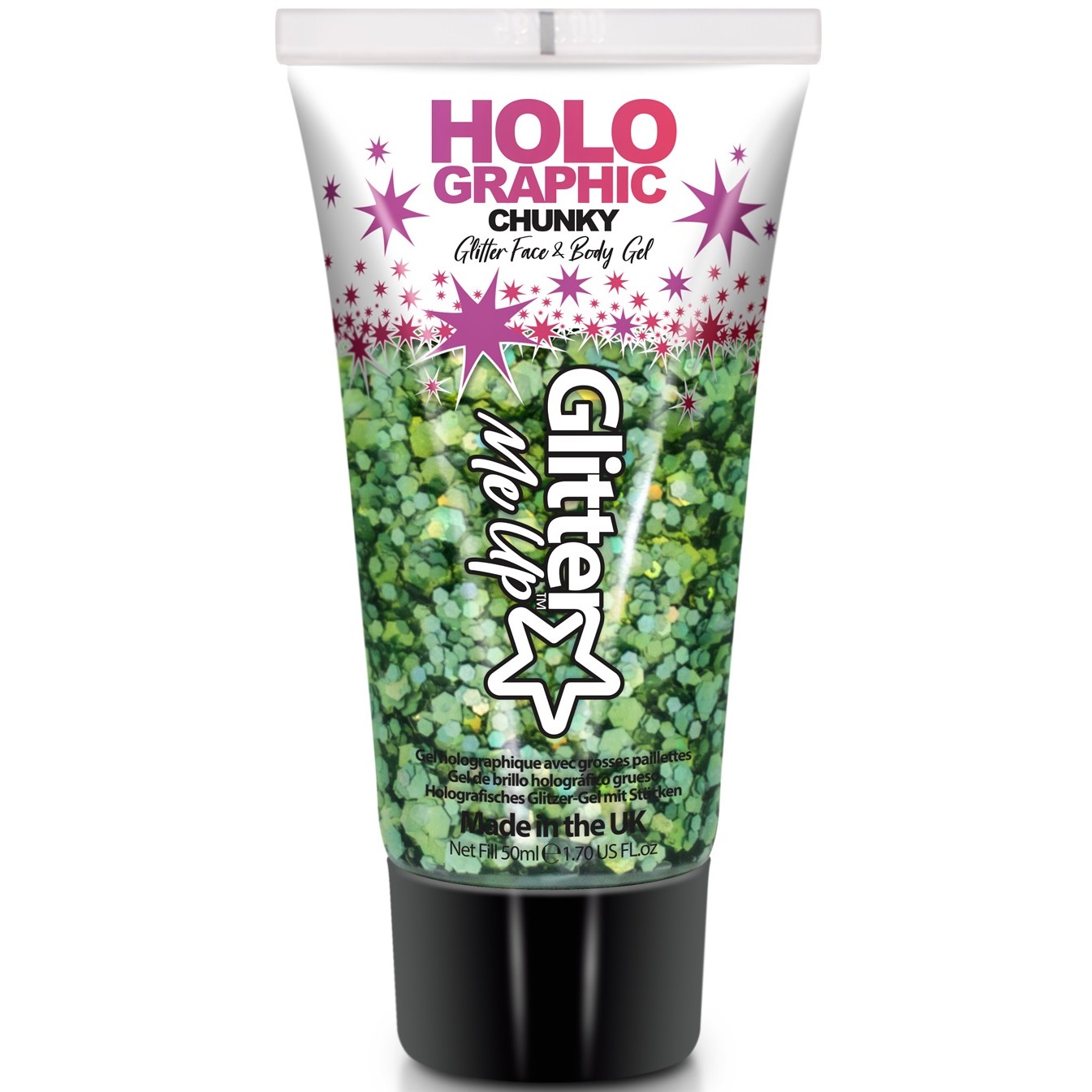 Bilde av Glitter Me Up Holographic Face & Body Glitter Gel Green Envy