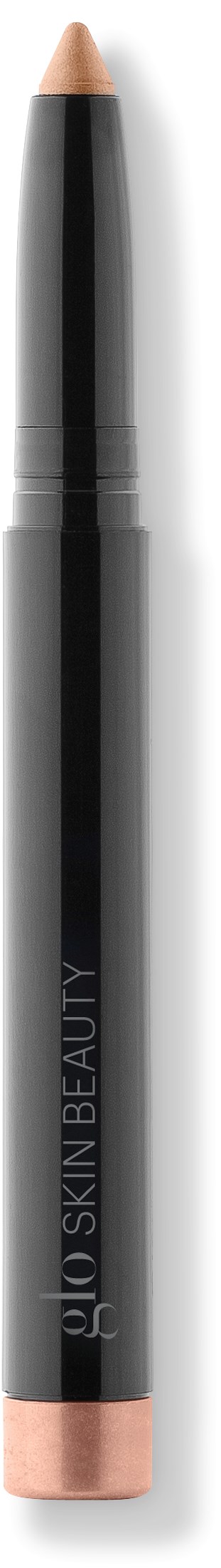 En svart blyant med teksten 'PRO SKIN BEAUTY' på, med beige spiss og bunn, brukt til sminke eller hudpleie.