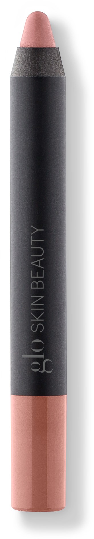 En tosidig kosmetikkpenn med en lyse rosa tupp og svart kropp merket 'glo SKIN BEAUTY.'